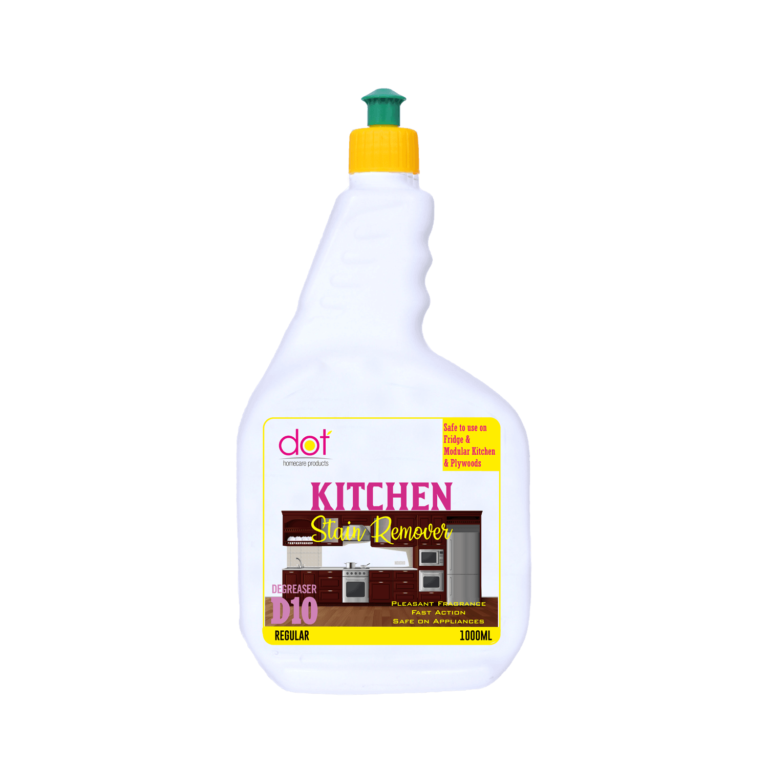 DOT Kitchen Stain Remover 1000mL | Powerful Non Acidic Heavy oil stain remover, Carbon Smoke Remover