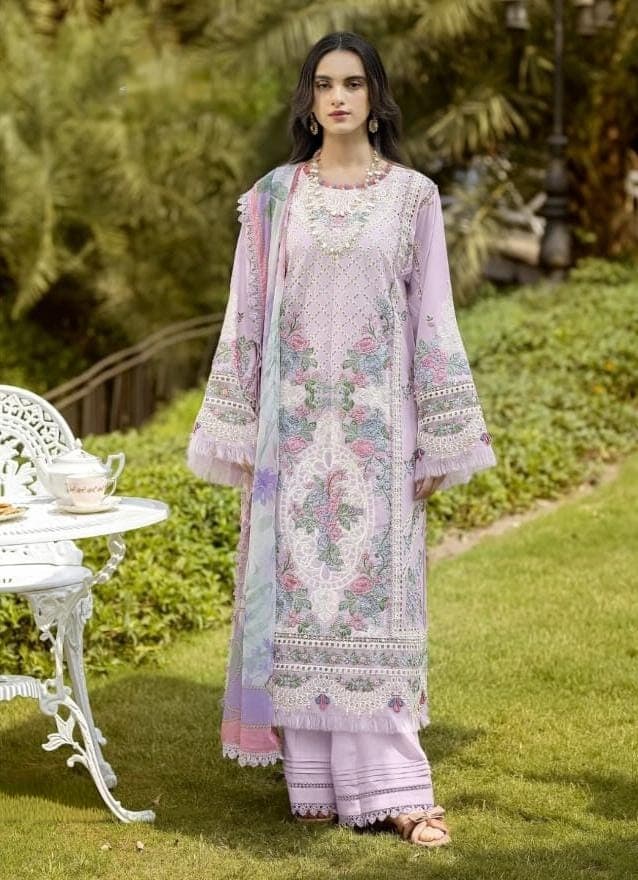 PAKISTANI STYLE EMBROIDERED COTTON FABRIC