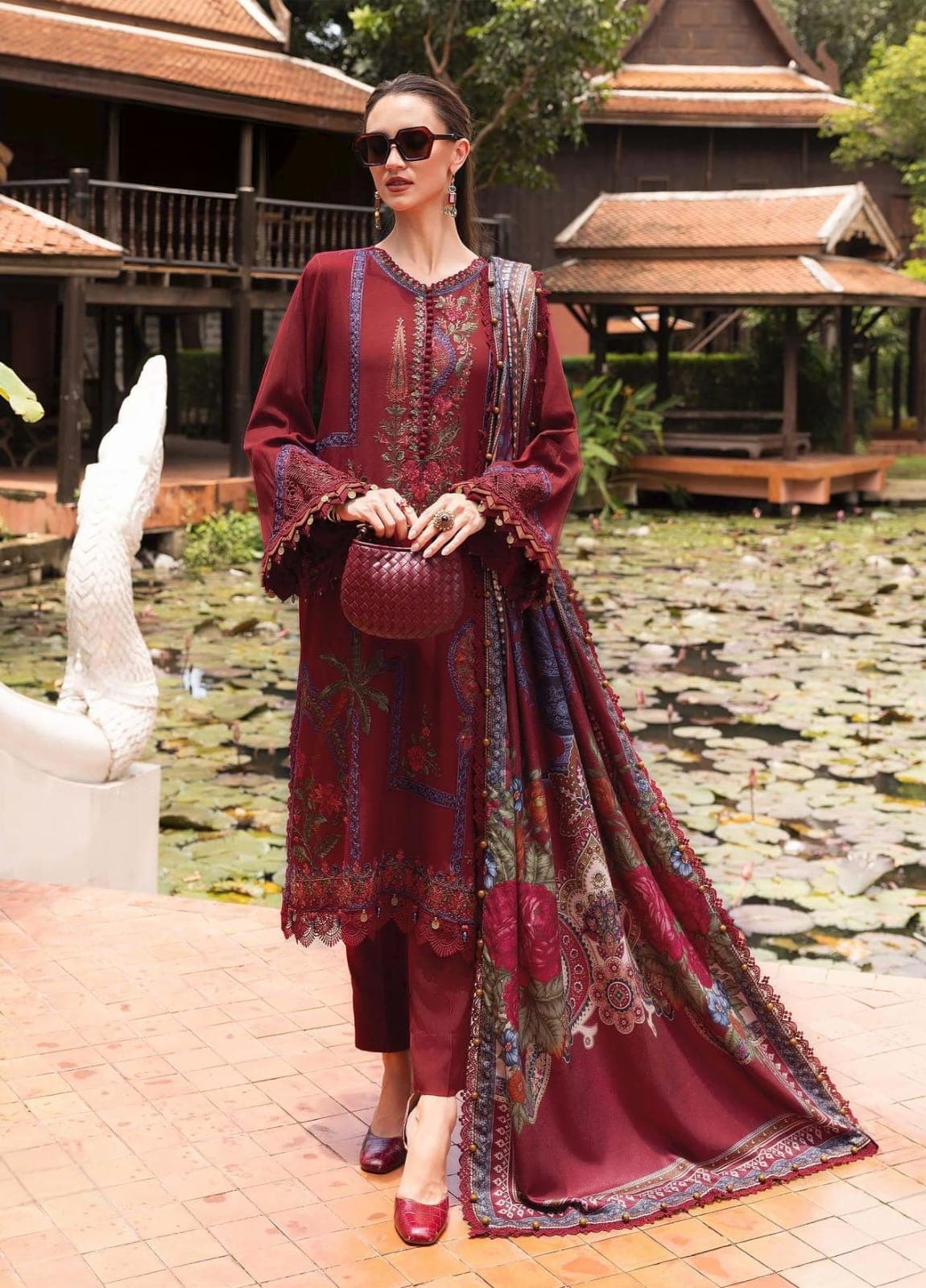 Pakistani Style Rayon Embroidered Fabrics