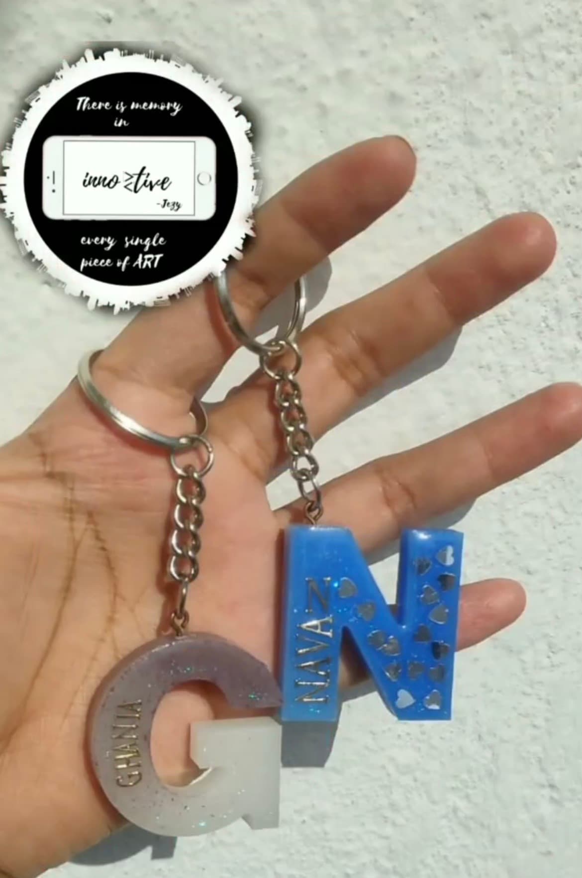 Resin Alphabet Keychain