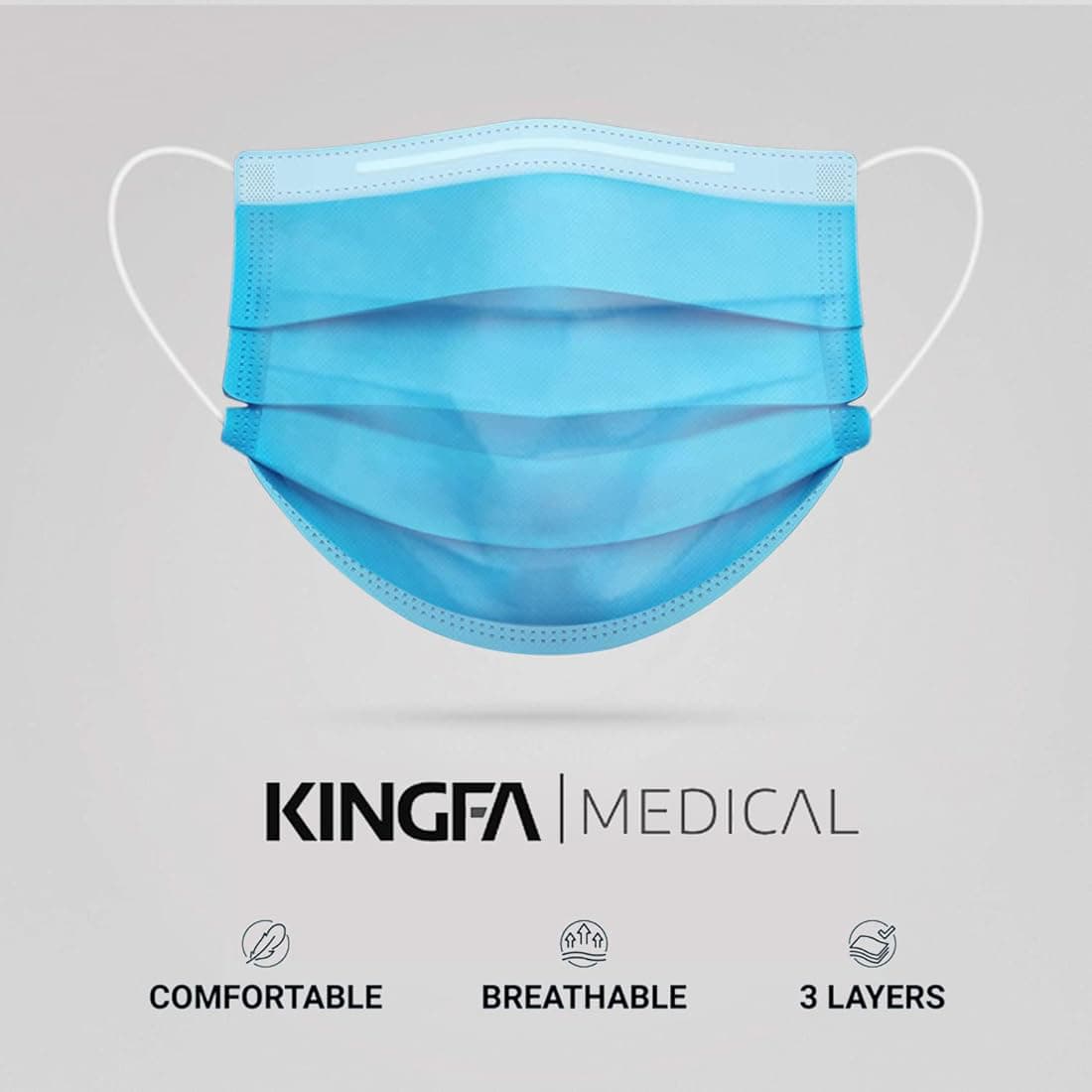 DOT 3ply - 50 pcs (Pack of 1) - Ultra-Breathable Medical Surgical Face mask with Meltblown - IIR Certified