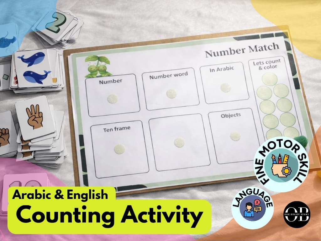 DIY KIT 01 - Arabic & English Counting Activity Pack for Kids