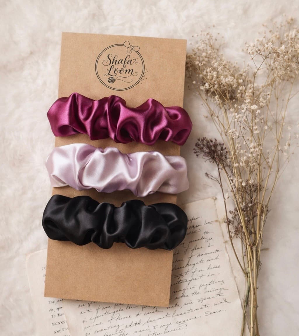 satin scrunchies set
